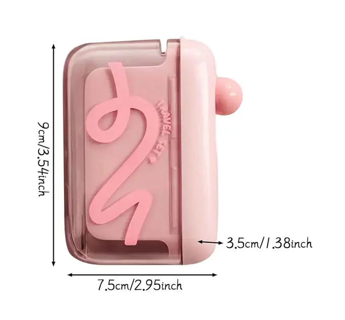 🦷🔄Travel-sized storage case - features an automatic pop-up dispenser