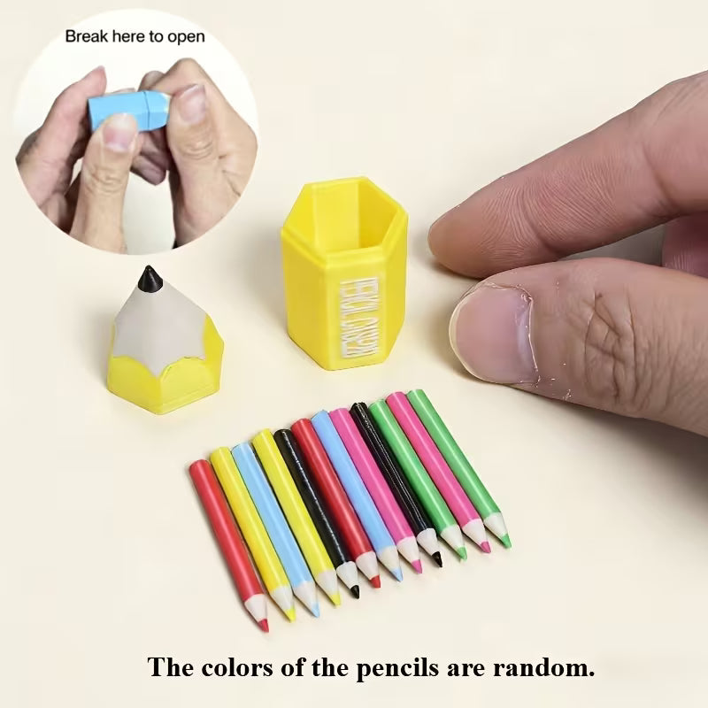 13-Piece Mini Colored Pencil Set for Dollhouses and DIY Miniature Scenes