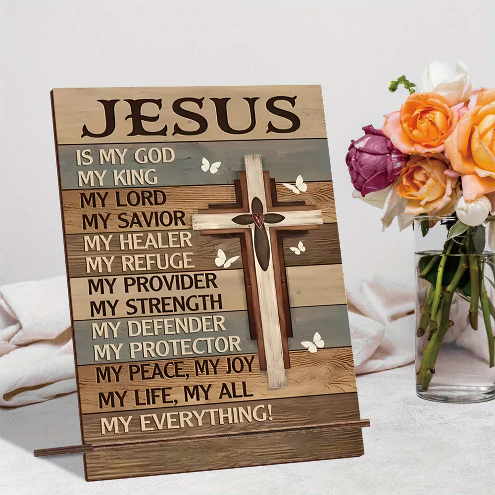 Jesus is my God, my King, my Lord, my Savior canvas mural