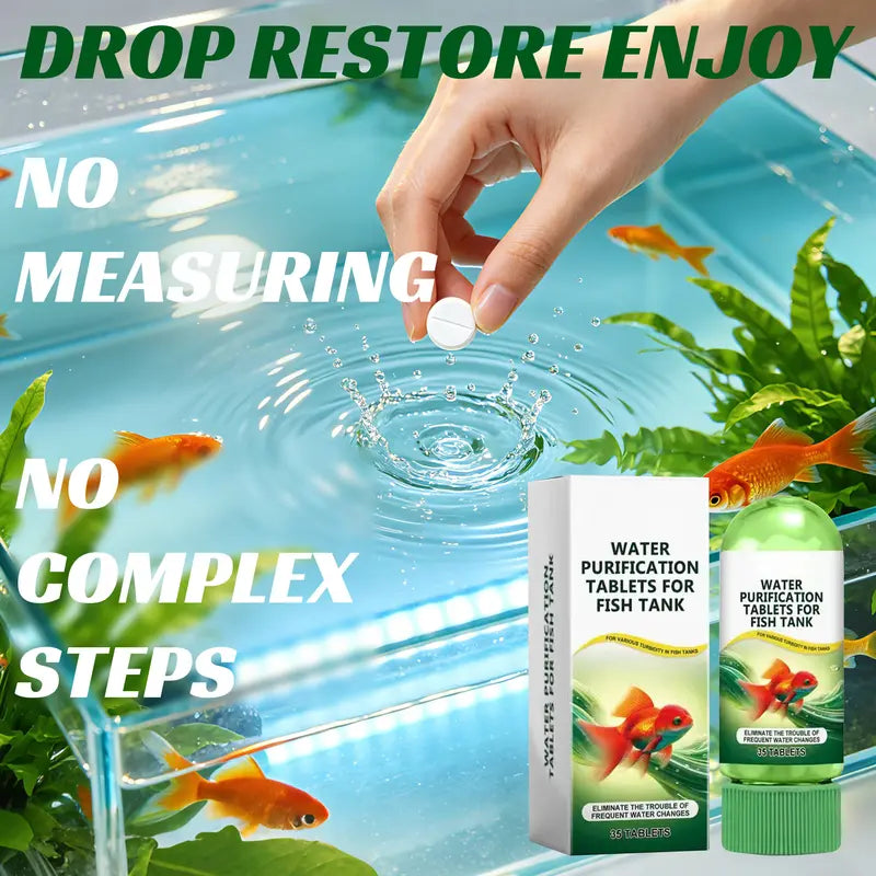 💥Hot sale♻️💧Aquarium Water Clarifying Tablets: Dedicated to cleaning, deodorizing, removing algae stains and silt, and purifying the water quality in fish ponds.