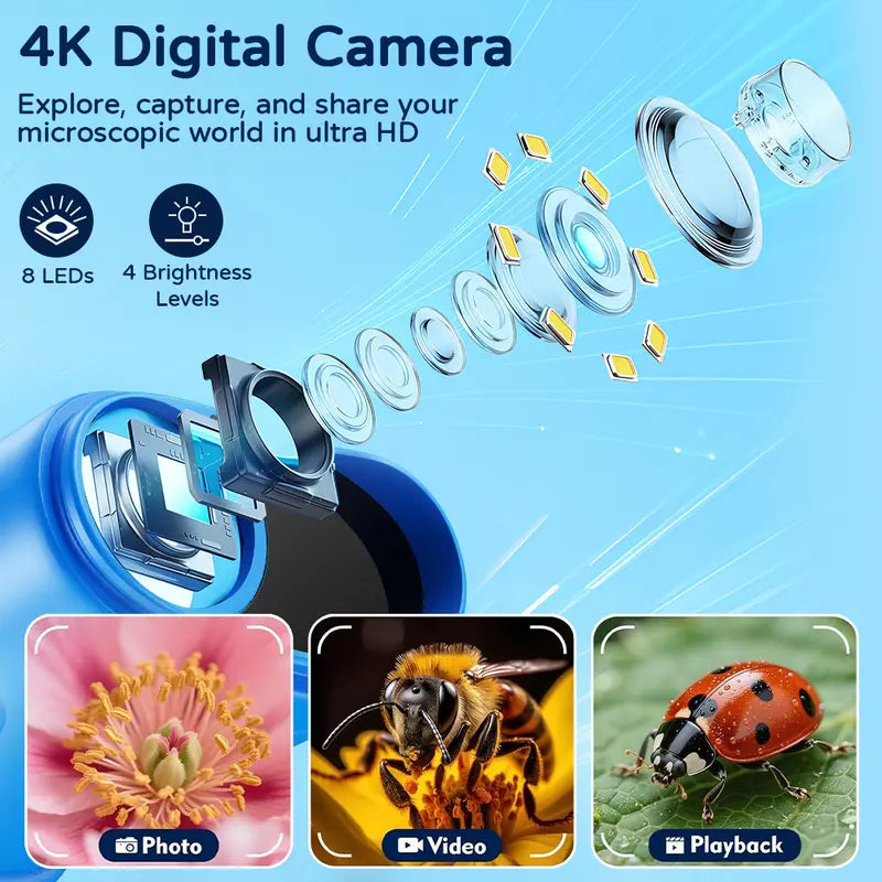 [2026 Upgraded Version] 1000x Handheld Microscope for Children