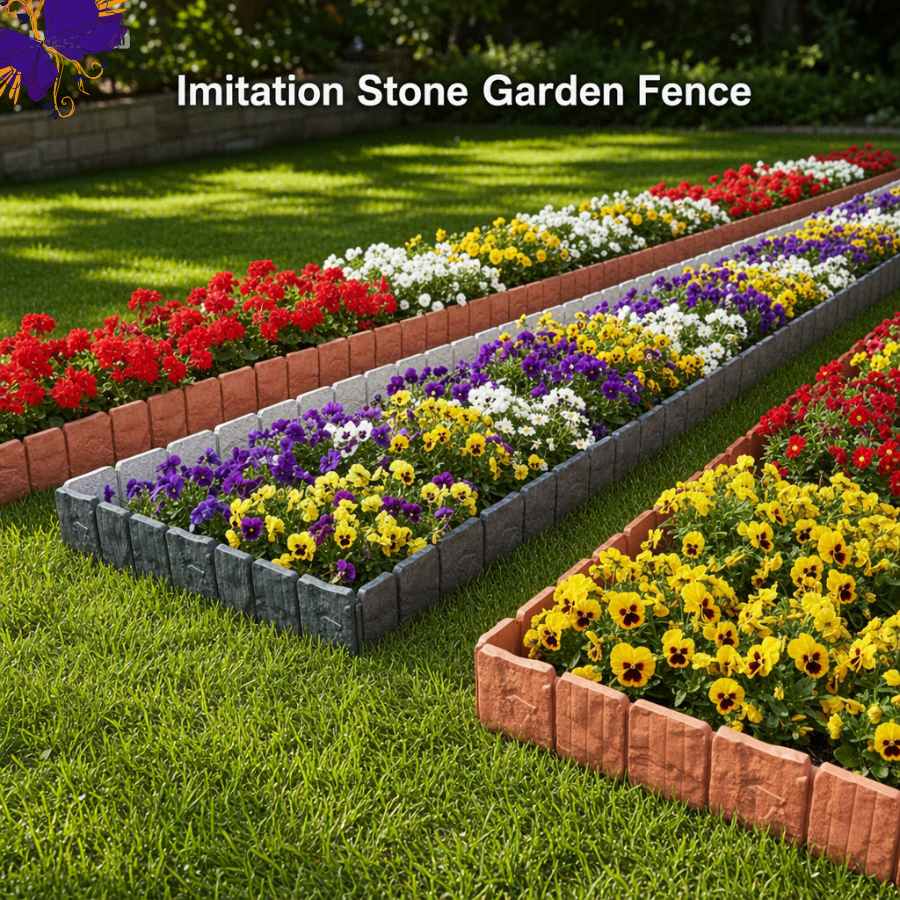 10 pcs Imitation Stone Garden Fence - DIY Garden Edging Border