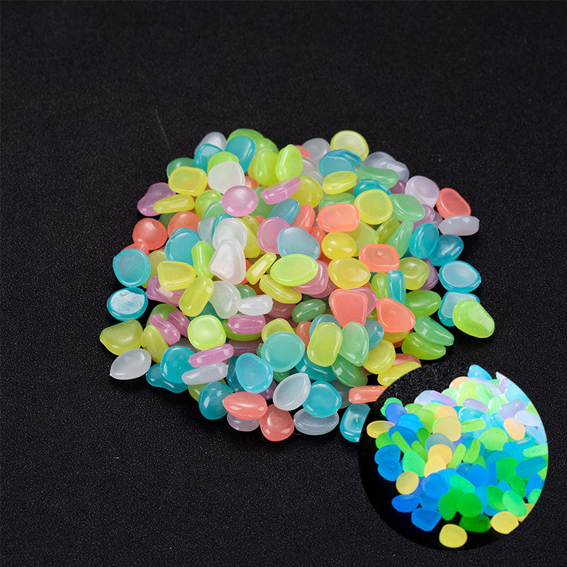 🌙✨Glow-in-the-Dark Small Pebbles（100pcs） – 8+ Hour Night Luminous Stones for Planters, Aquariums & Garden Decor