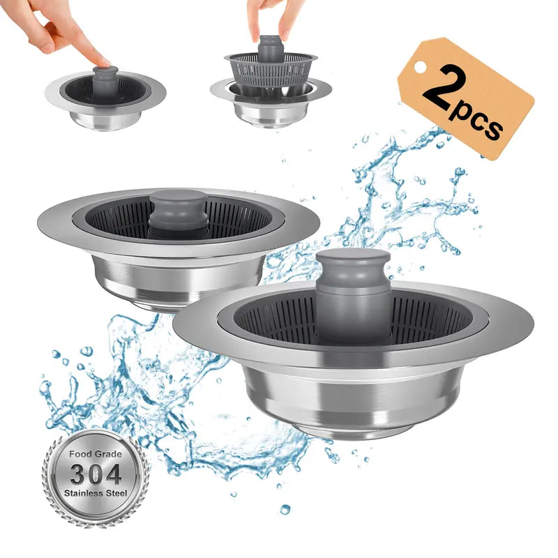 🎁 LAST DAY: 50% OFF! 🚰3-in-1 Sink Plug: No More Clogs & Odors (Premium 304 Steel) ✨