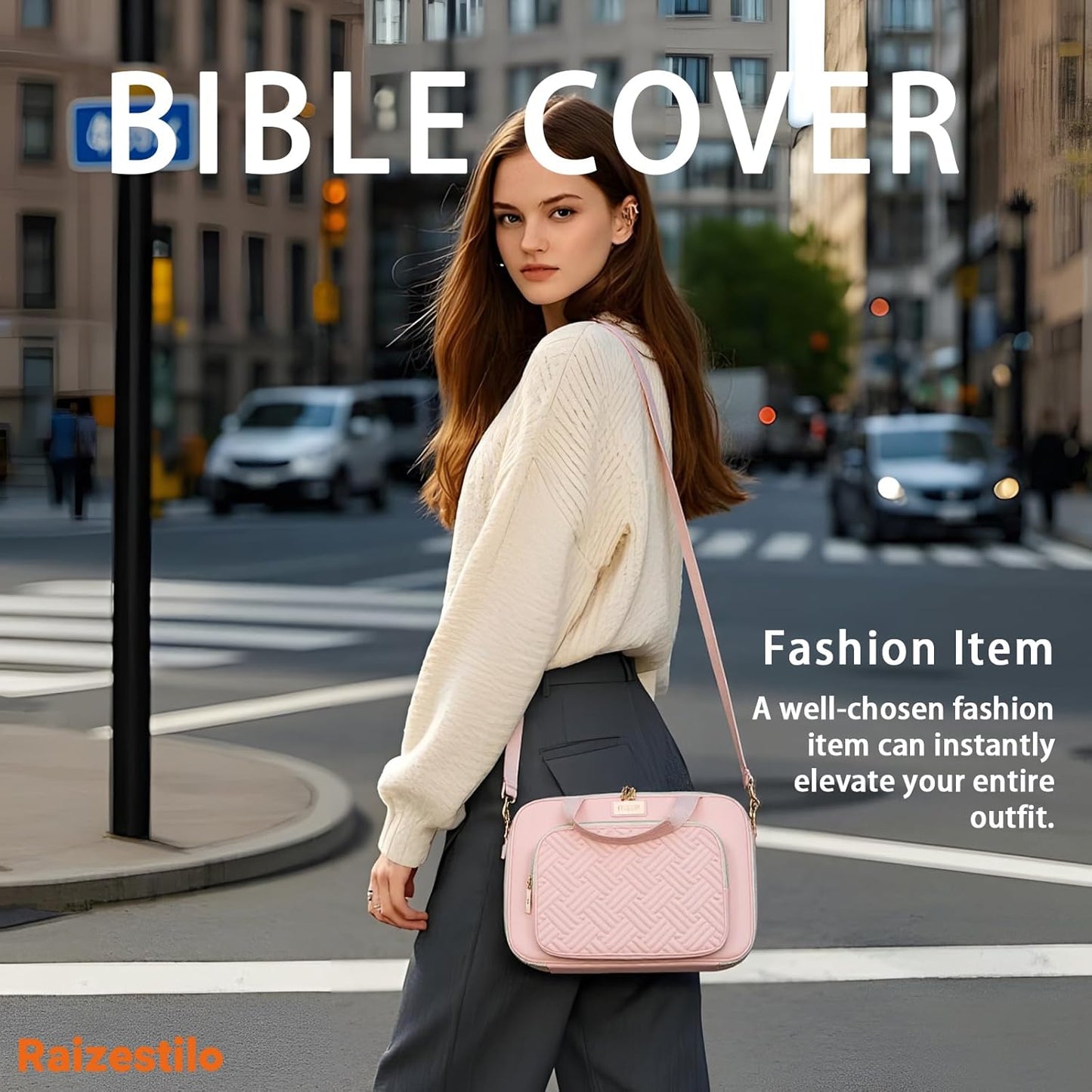 ✍️📖Bible Cover for Women, Large Bible Bag w/ Shoulder Strap