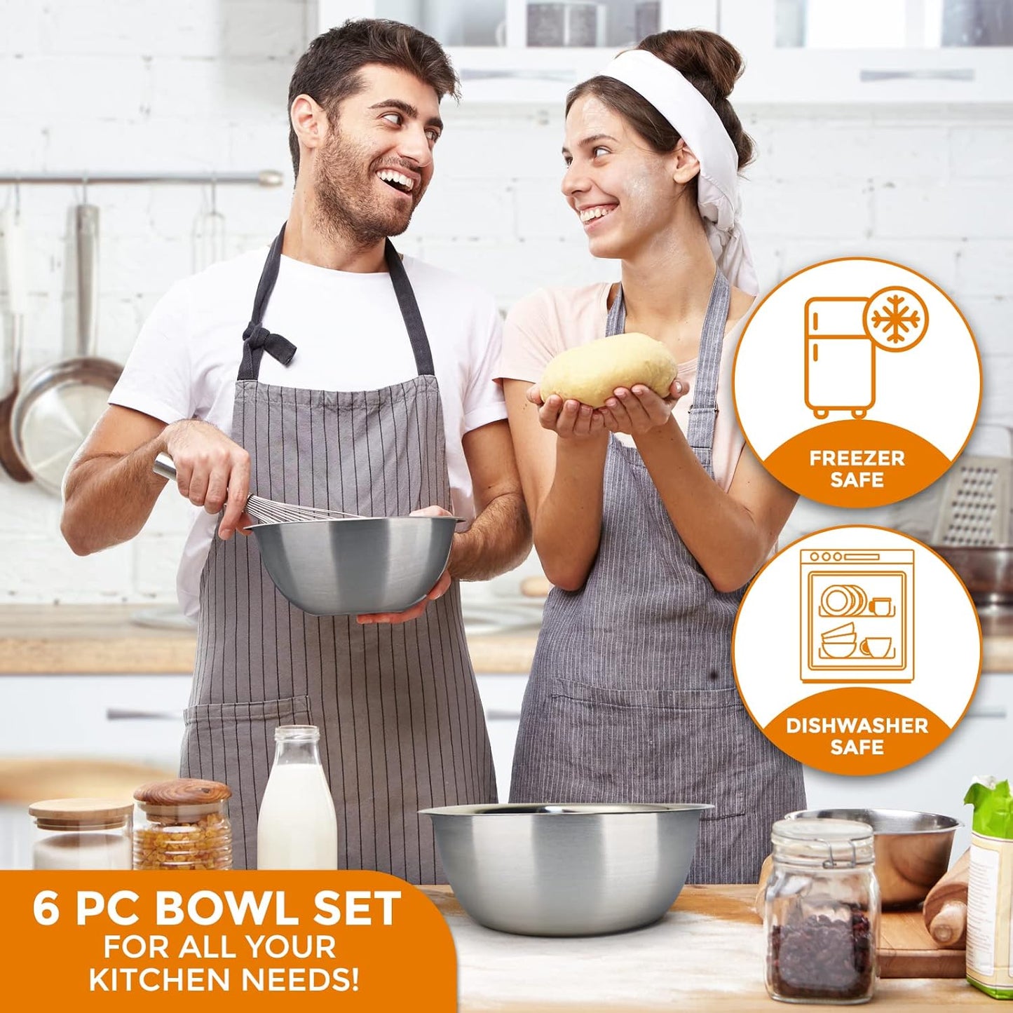 Everyday Stainless Steel Mixing Bowl Set with Airtight Lids
