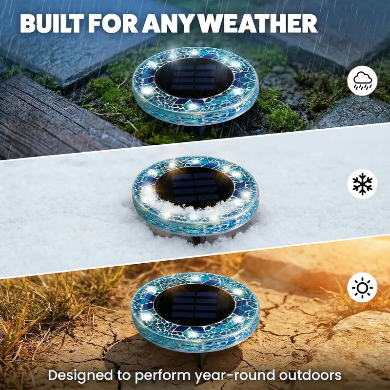 🏠✨Solar Outdoor Mosaic Disk Lights