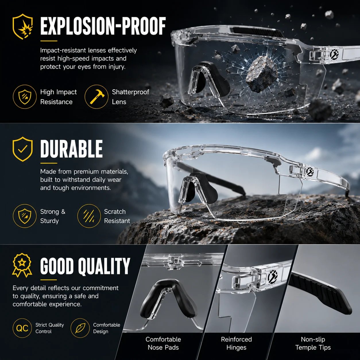 🔥49% OFF This Week Promotions🕶️UV400 Photochromic Polarized Safety Glasses – 🥇Impact Resistant Outdoor Sports & Work Eyewear✨