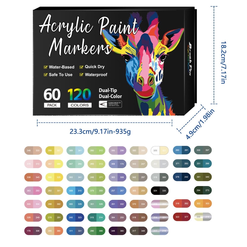 🔥Dual Tip Acrylic Paint Pen Marker - 24/48/72/120Colors