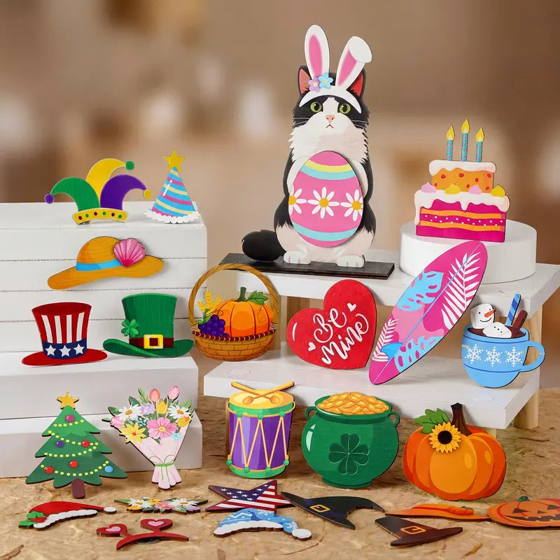 🐾 Let Your Pet "Live" on Your Desk! Customizable Wooden Ornament 🎩