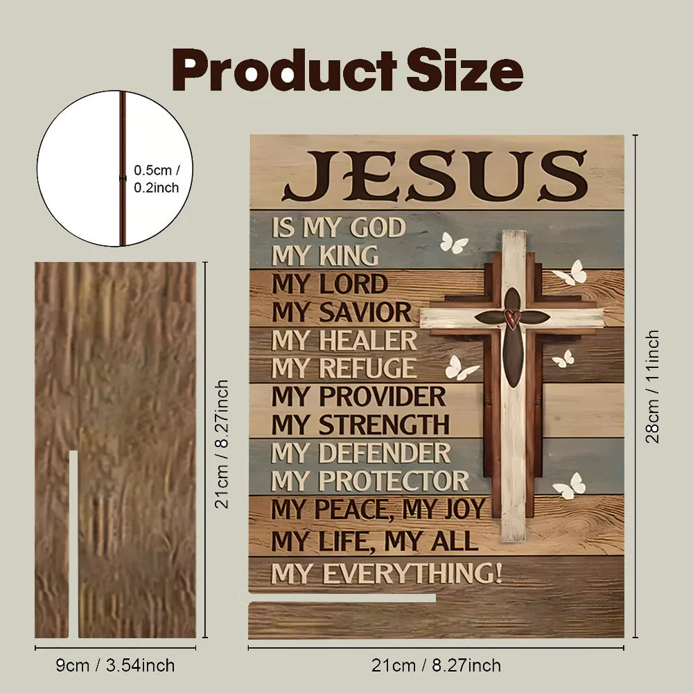 Jesus is my God, my King, my Lord, my Savior canvas mural