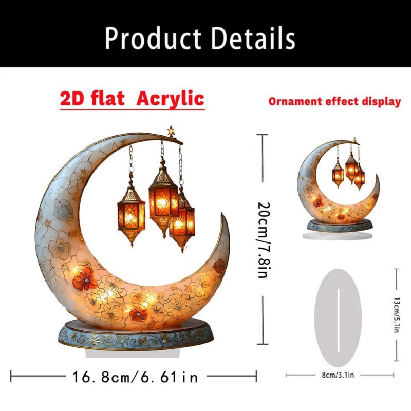 🕌2D-Moschee- und Mond-Ornament🌙Ramadan-Fest