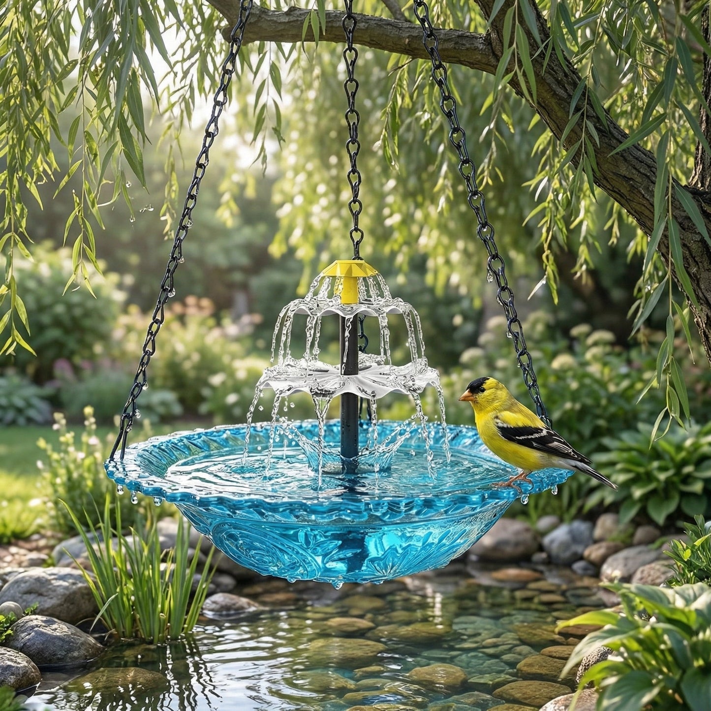 🔥🔥Spring Sale 70% Off--Solar Cascade Hanging Bird Bath Fountain