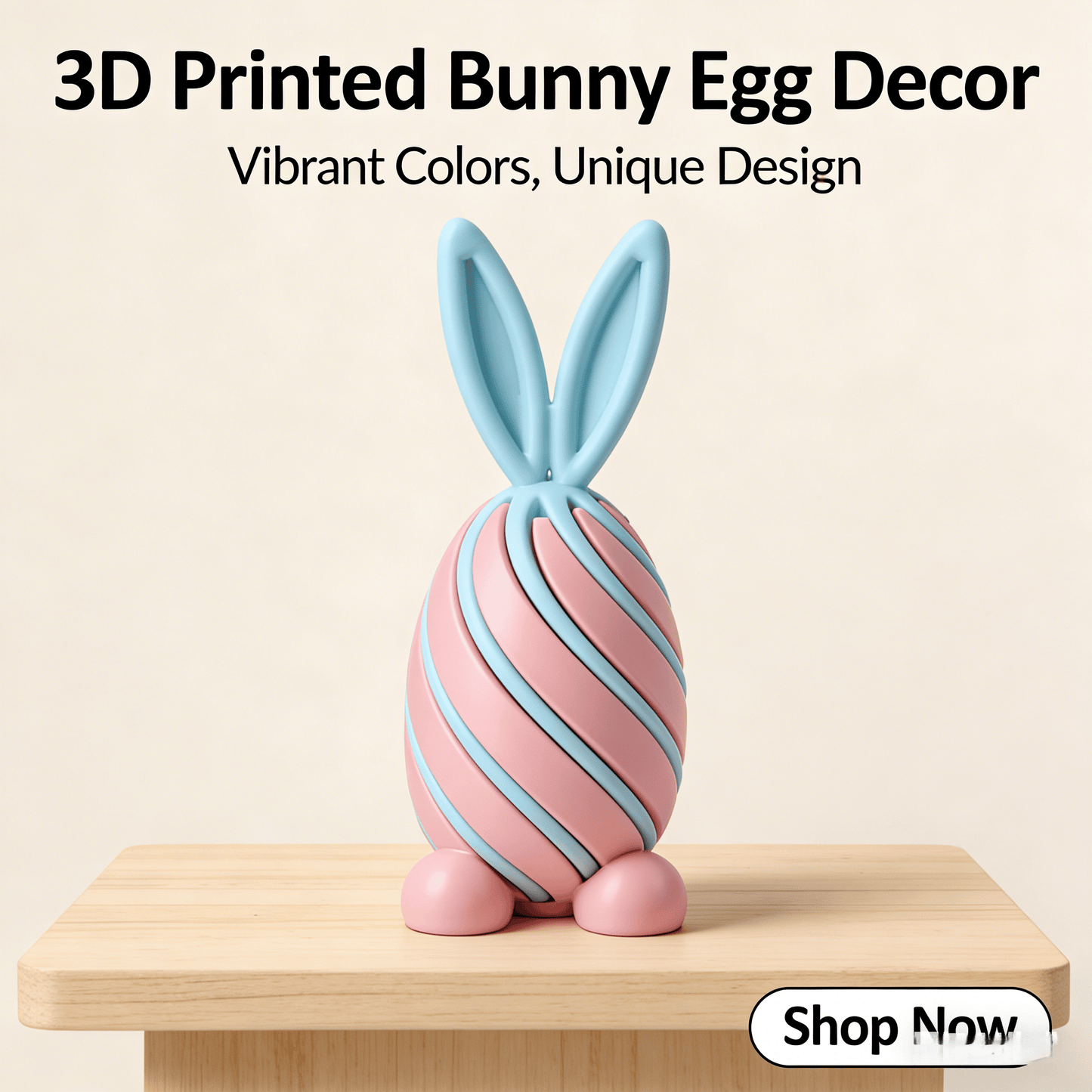 🐰🎉 3D Printed Easter Bunny Egg Fun Rotating Toy