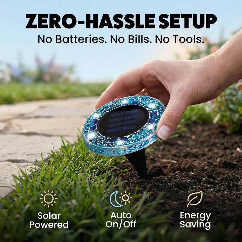 🏠✨Solar Outdoor Mosaic Disk Lights