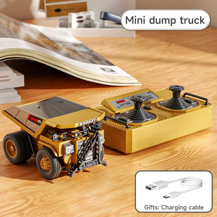 1:64 Premium Alloy Mini RC Construction Vehicle – Remote Control Dump Truck, Forklift or Excavator