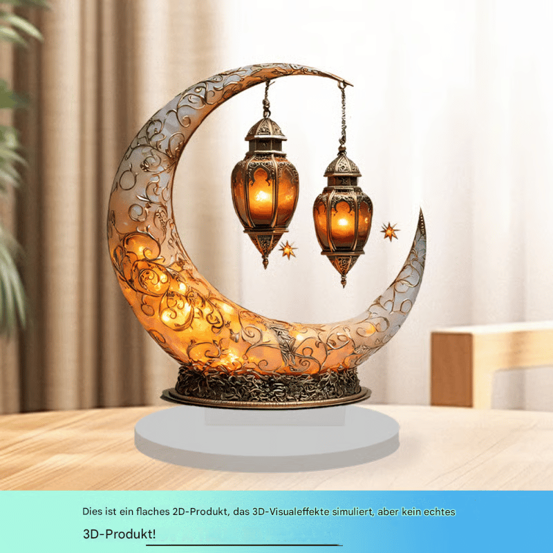 🕌2D-Moschee- und Mond-Ornament🌙Ramadan-Fest