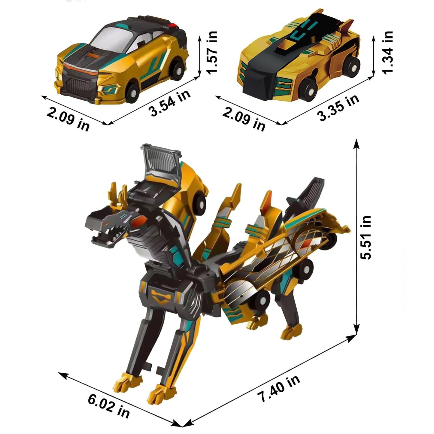 🎁Children's Day Special✨ 2-in-1 Transforming Dragon Car Toy with Collision Action