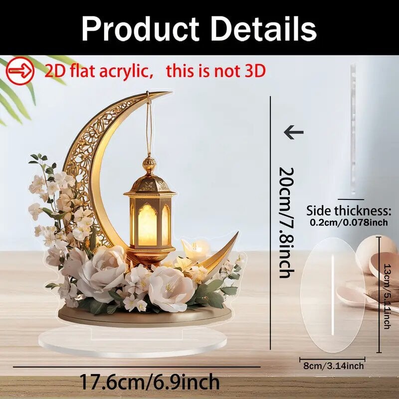 🕌2D-Moschee- und Mond-Ornament🌙Ramadan-Fest