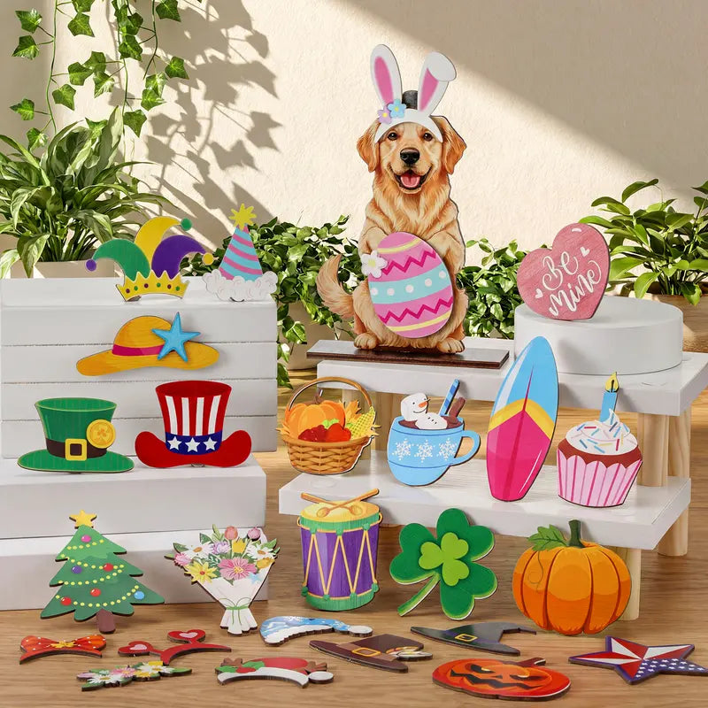 🐾 Let Your Pet "Live" on Your Desk! Customizable Wooden Ornament 🎩