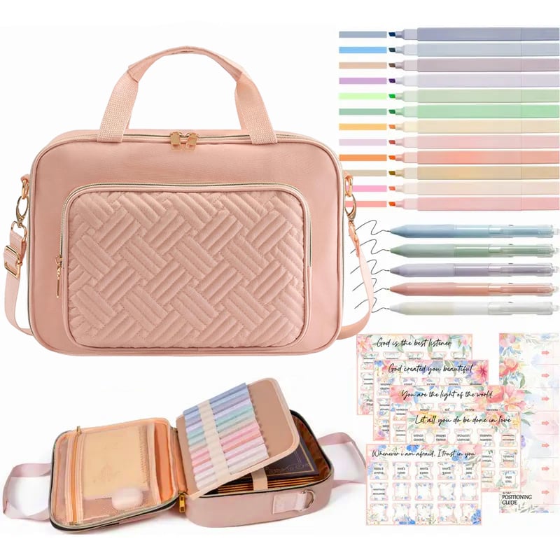 ✍️📖Bible Cover for Women, Large Bible Bag w/ Shoulder Strap