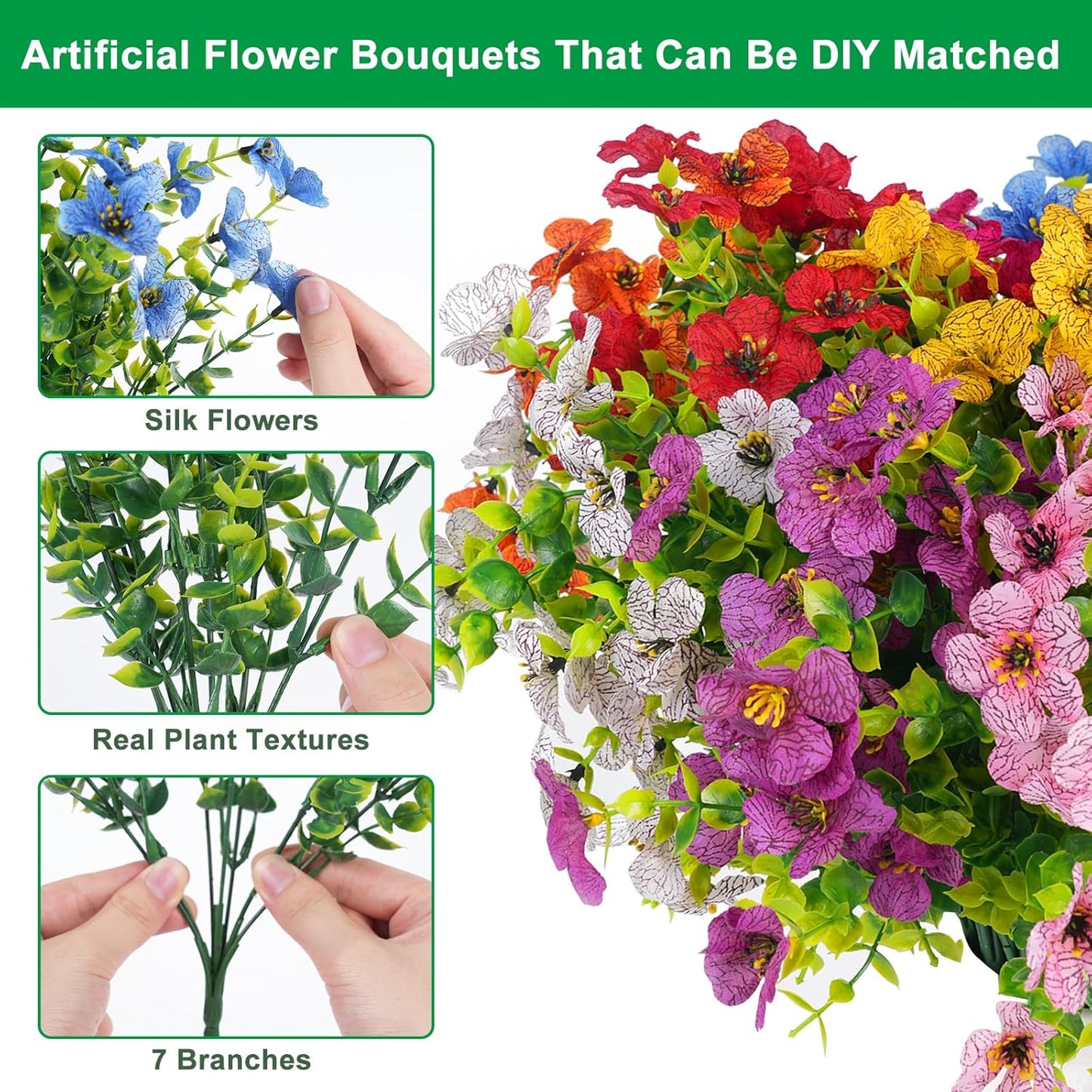 ??Last Day Sale 49% OFF? UV Resistant Colorful Artificial Flower (120 Flowers)