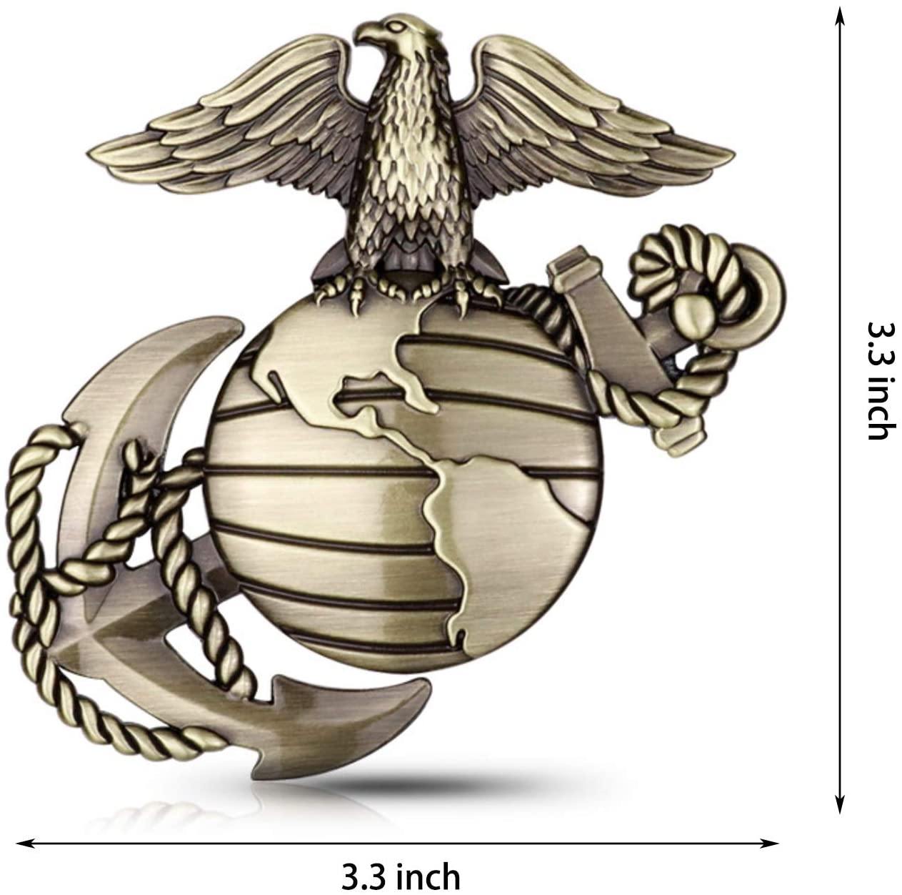 Marine Corps USMC Metal Car Emblem Decal