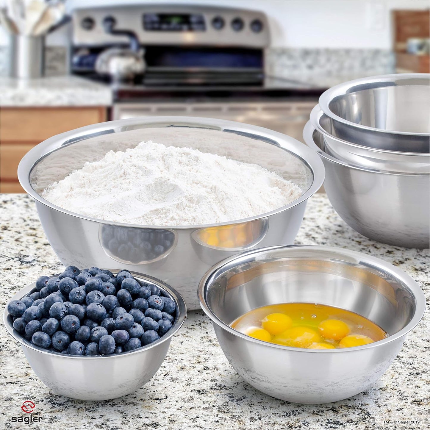 Everyday Stainless Steel Mixing Bowl Set with Airtight Lids