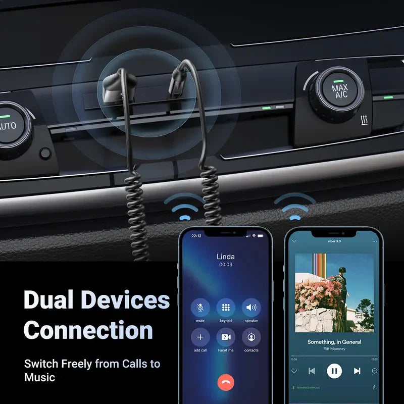 Bluetooth Wireless Receiver Adapter & Hands-Free Car Kit