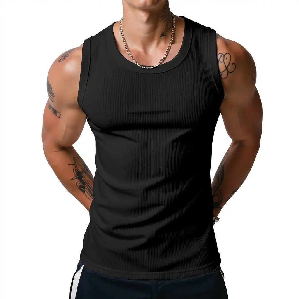 ⚡Hot Sales 49% OFF🔥Men's  Wide Strap Ribbed Tank Top