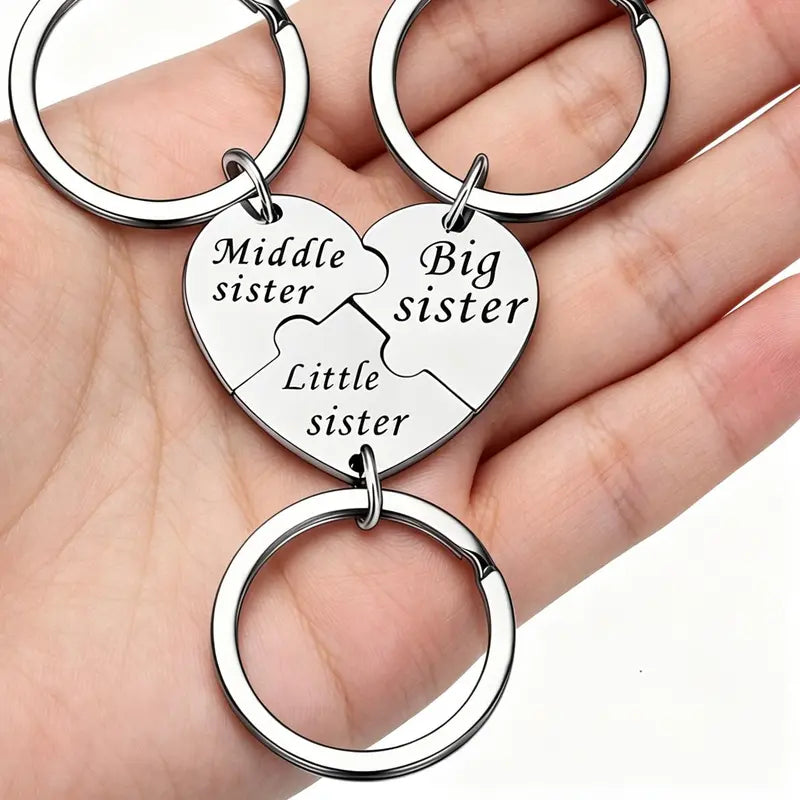 👭🎁3PCS Sister Keychain Sister Gifts