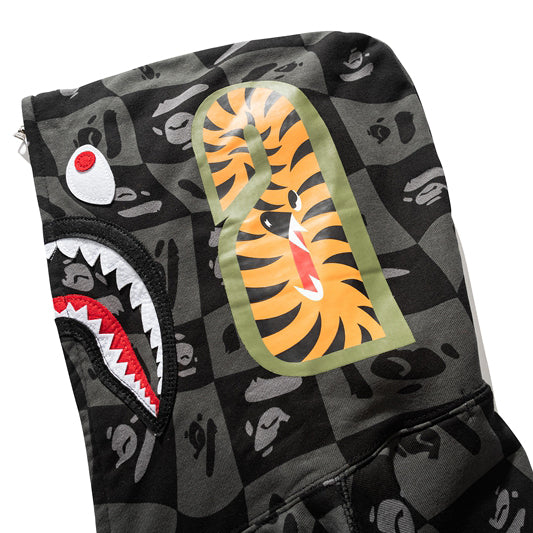 BAPE Gray Shark Zipper Hoodies