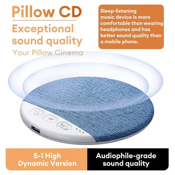 🏆LAST DAY SALE 49% OFF - S1 Ultra-Thin Bluetooth Pillow Speaker – Bluetooth 6.0 Bone Conduction, Sleep-Friendly & Side Sleeper Comfort