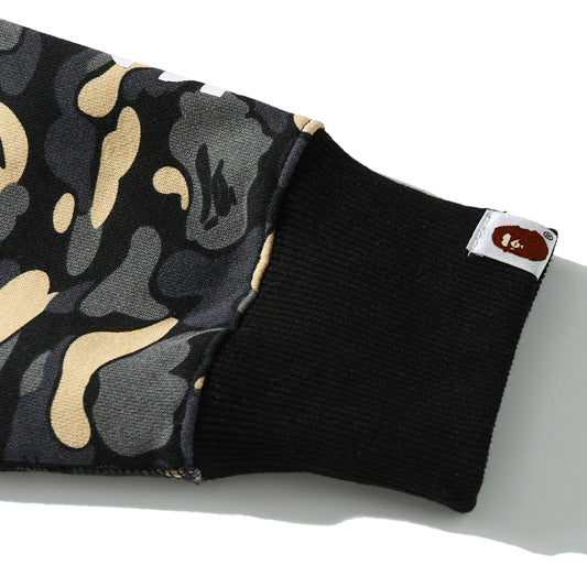 BAPE Camo Shark Zipper Double Hoodies
