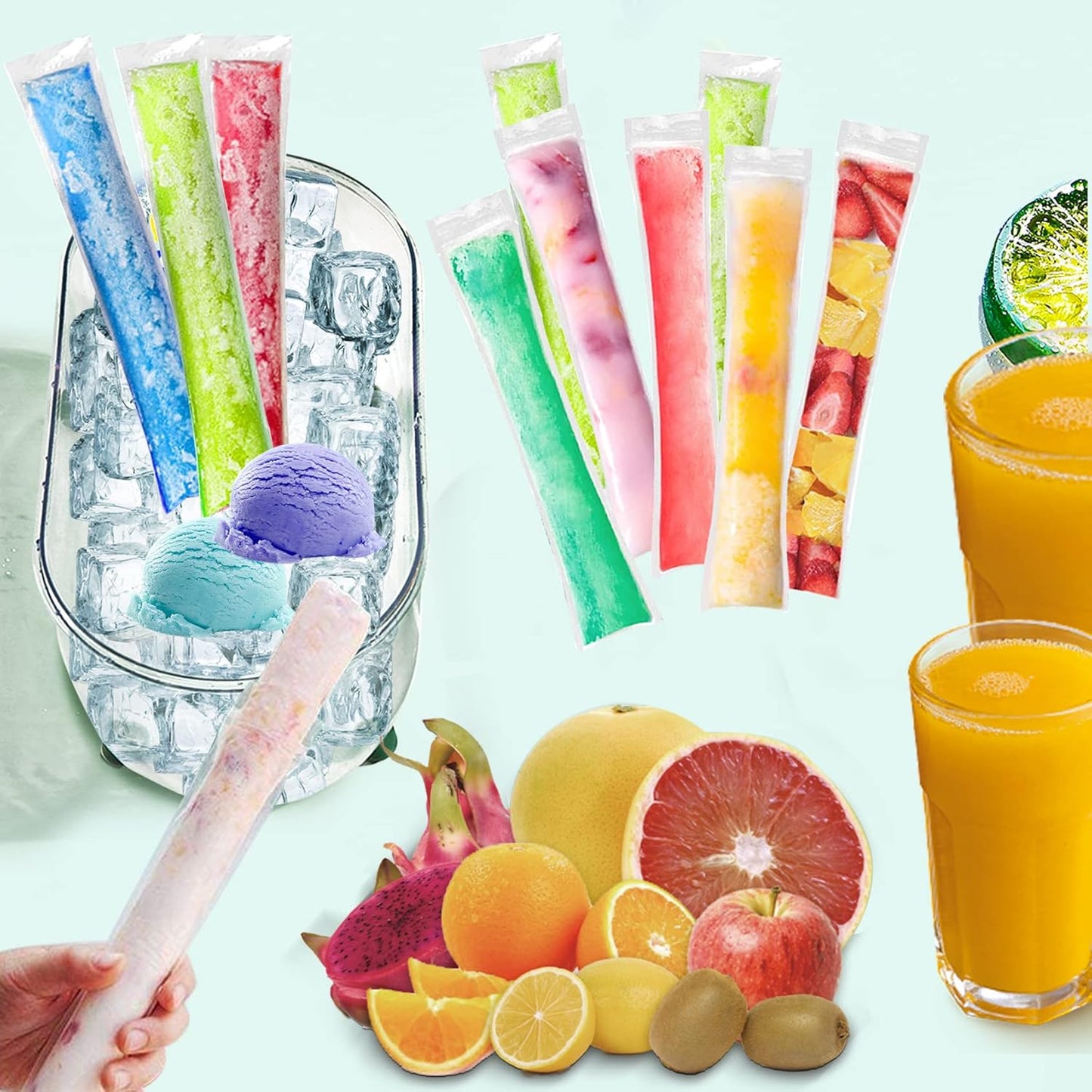 🎁Hot Sale 50% OFF🔥100 PCS DIY Disposable Ice Pop Bags - Create Your Own Healthy Popsicles!