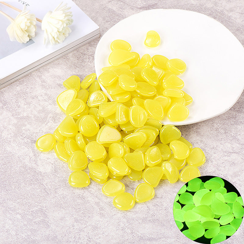 🌙✨Glow-in-the-Dark Small Pebbles（100pcs） – 8+ Hour Night Luminous Stones for Planters, Aquariums & Garden Decor