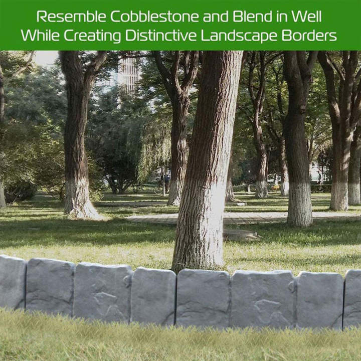 10 pcs Imitation Stone Garden Fence - DIY Garden Edging Border