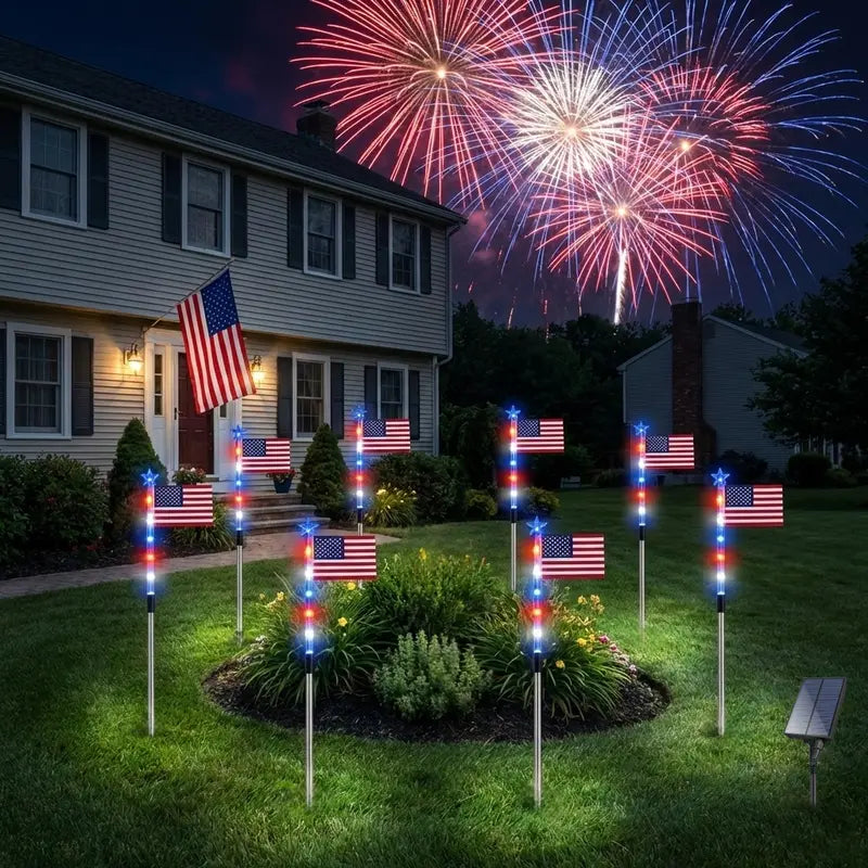 ✨Solar Flag Lights - 8 Modes Waterproof Outdoor Decorative Stake Lights