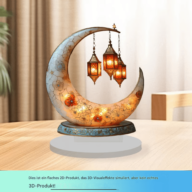 🕌2D-Moschee- und Mond-Ornament🌙Ramadan-Fest