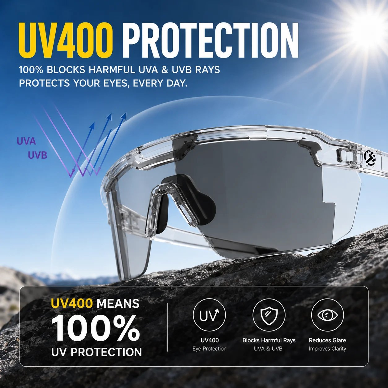 🔥49% OFF This Week Promotions🕶️UV400 Photochromic Polarized Safety Glasses – 🥇Impact Resistant Outdoor Sports & Work Eyewear✨