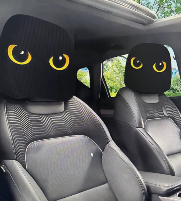 😆 Funny Cartoon Car Headrest Covers – 2PCS Universal Fit 🚗