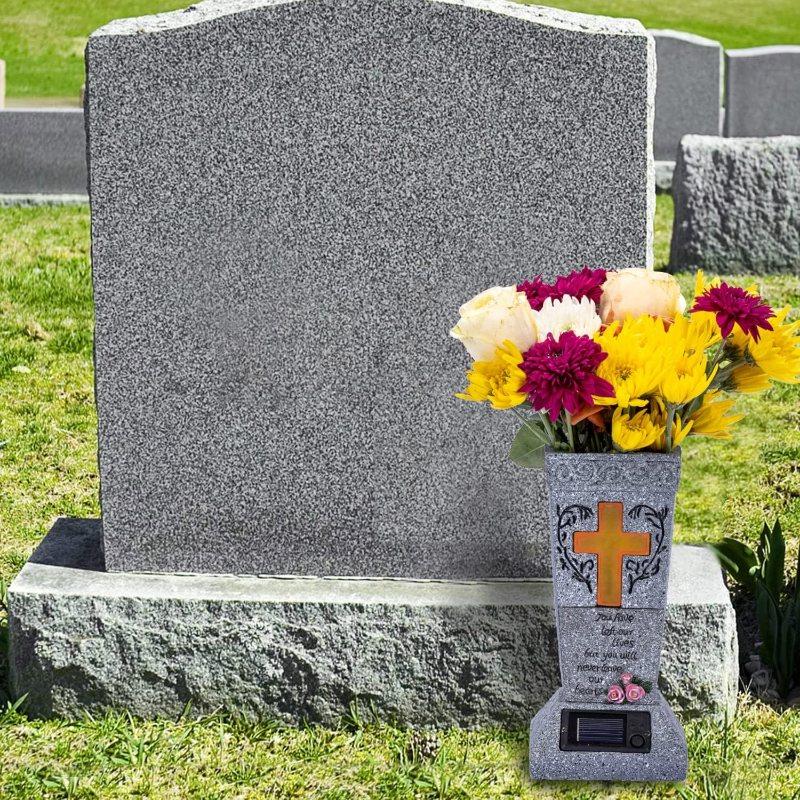 ✨2026 Spring Special Offer 49% OFF💐🕯️Solar-powered Cross Angel Flowerpot Cemetery Vase
