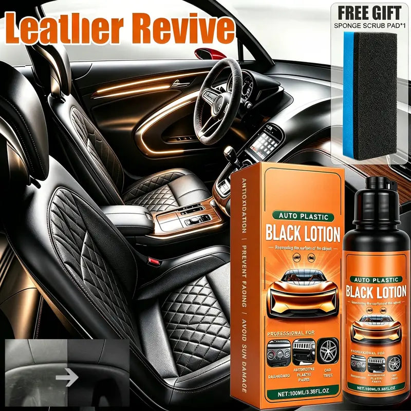 🔥2026 Best-Seller🔥 Automotive Plastic Restorer – Trim & Interior Plastic Refurbisher (Includes Applicator Pad)
