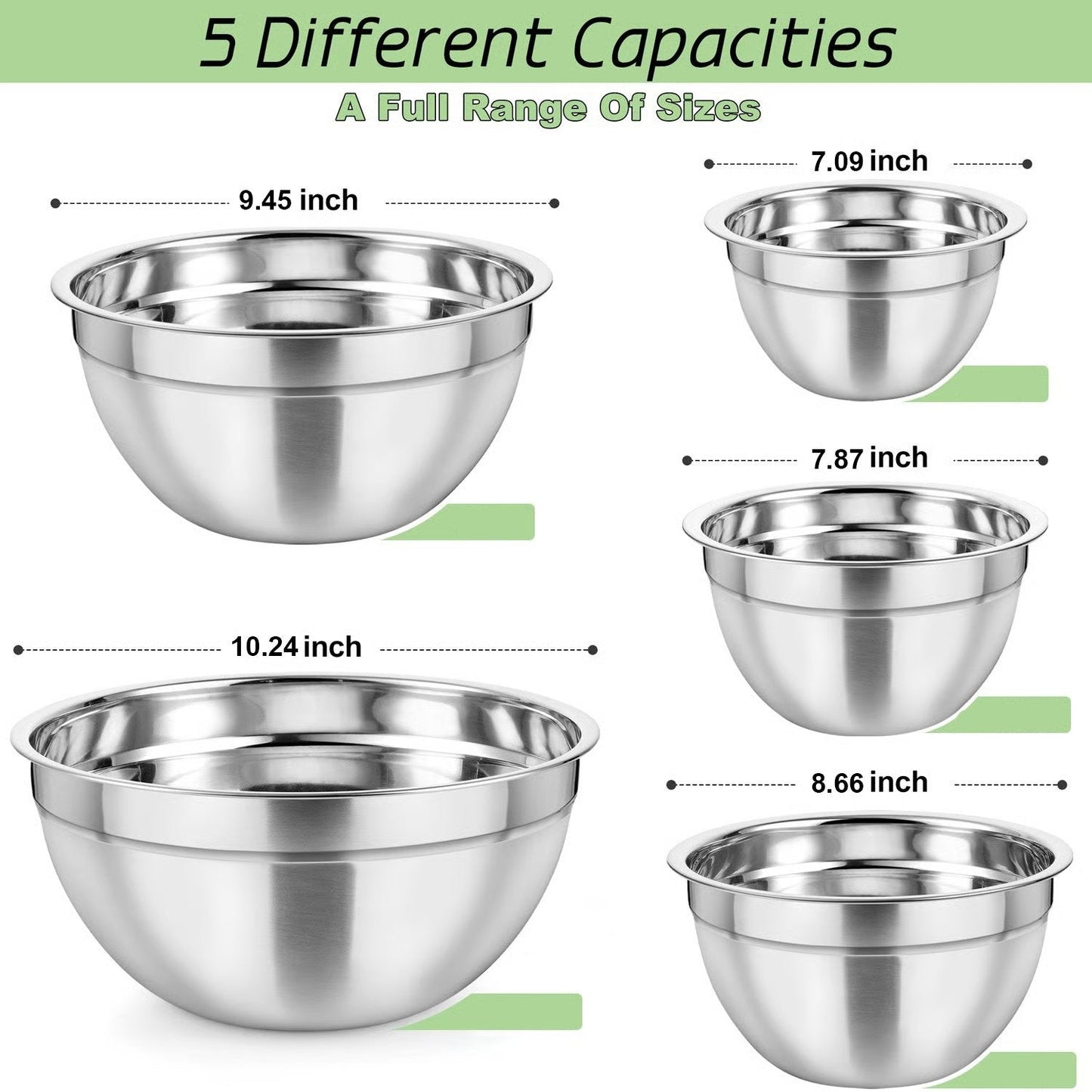 Everyday Stainless Steel Mixing Bowl Set with Airtight Lids