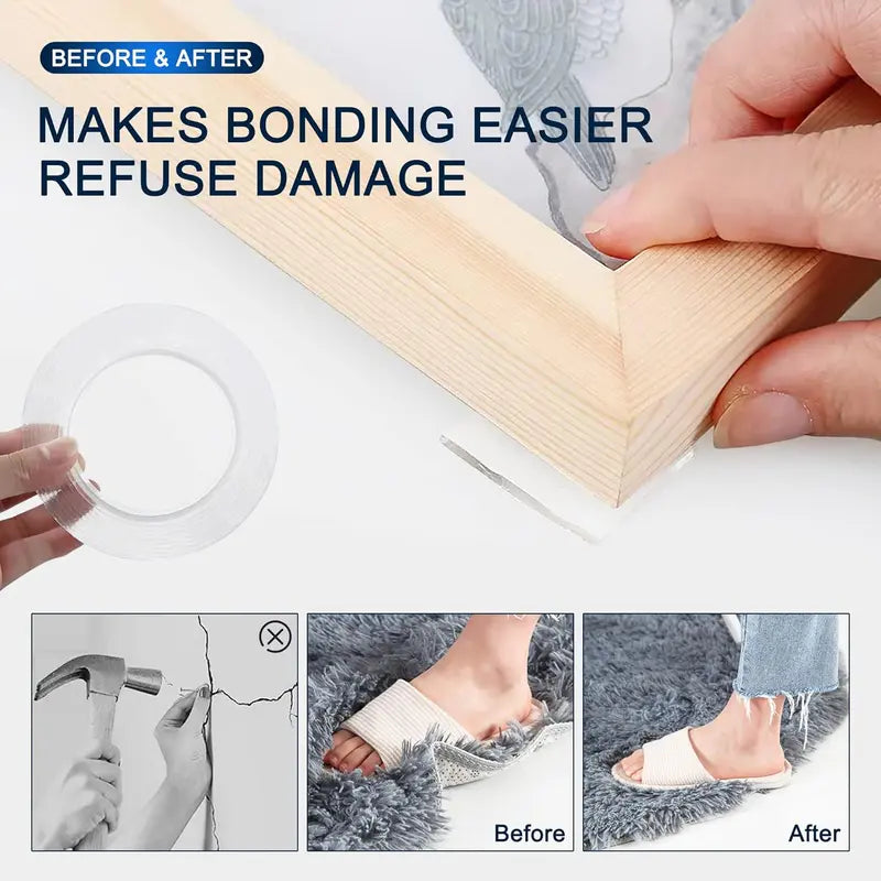 ✨🔄Ultra-strong Double Sided Adhesive Nano Tape