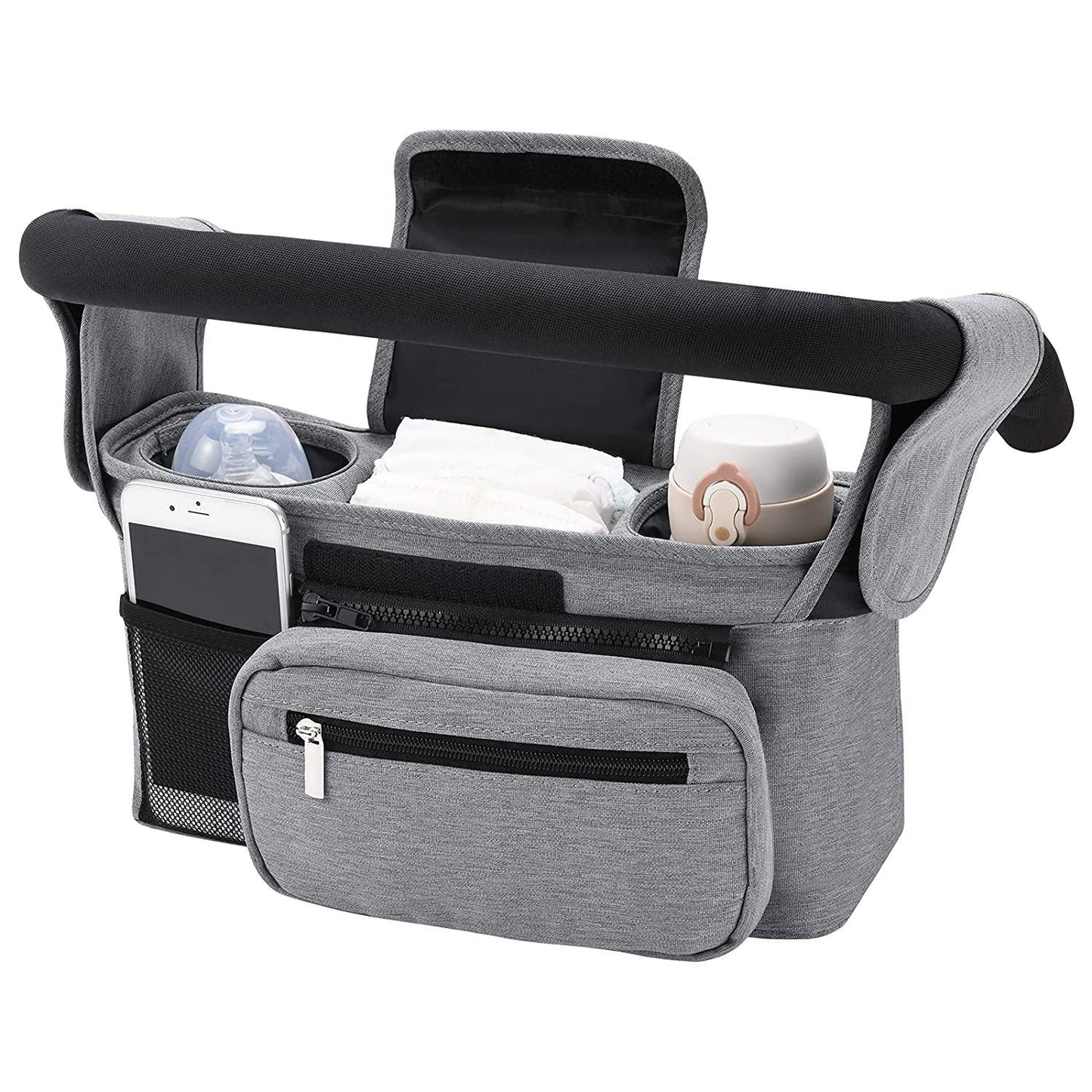 🏆Last Day 50% OFF💥Universal Stroller Organizer - Insulated Dual Cup Holders
