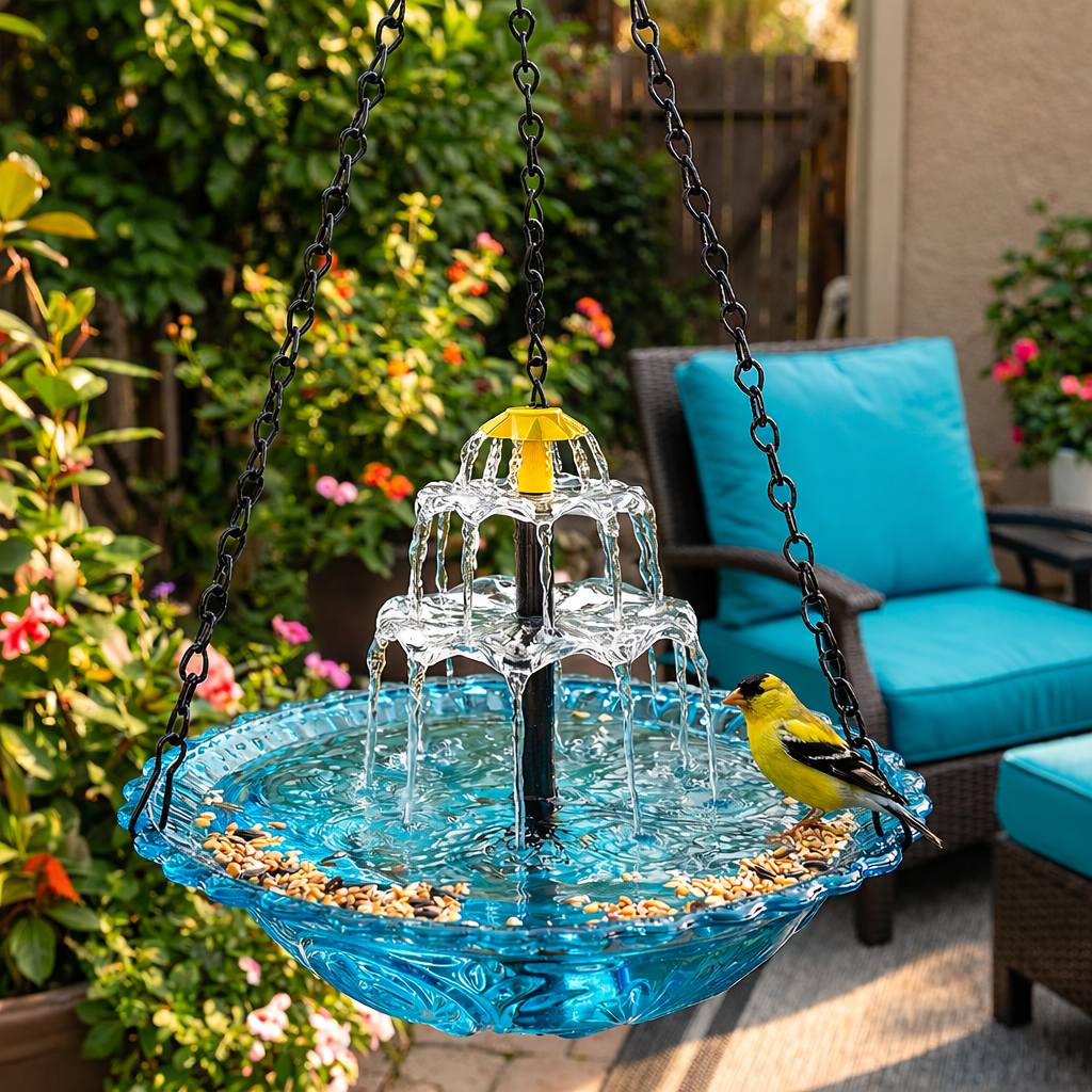 🔥🔥Spring Sale 70% Off--Solar Cascade Hanging Bird Bath Fountain