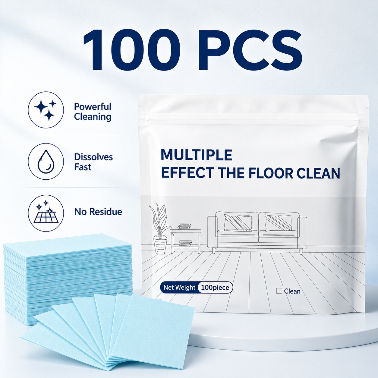 🔥 LAST DAY 55% OFF 🔥 Multi-Surface Antibacterial Floor Cleaner Sheets – For Hardwood, Tile & Laminate