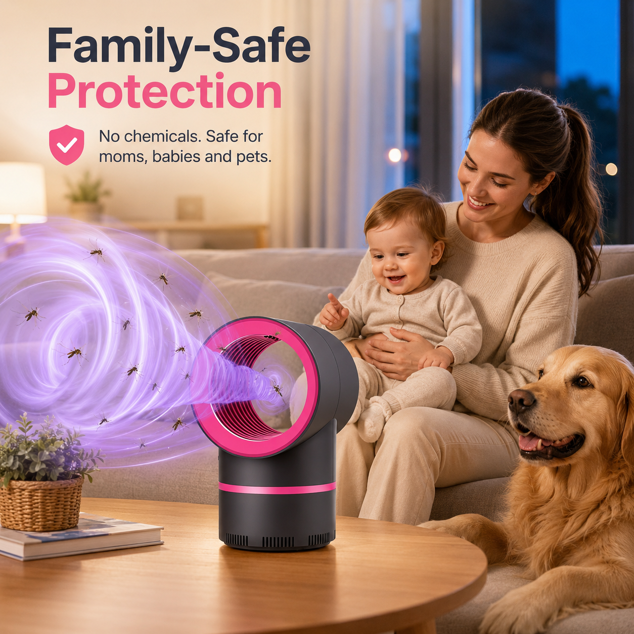 🦟🛡️ Powerful USB Mosquito Trap – Strong Suction & Quiet