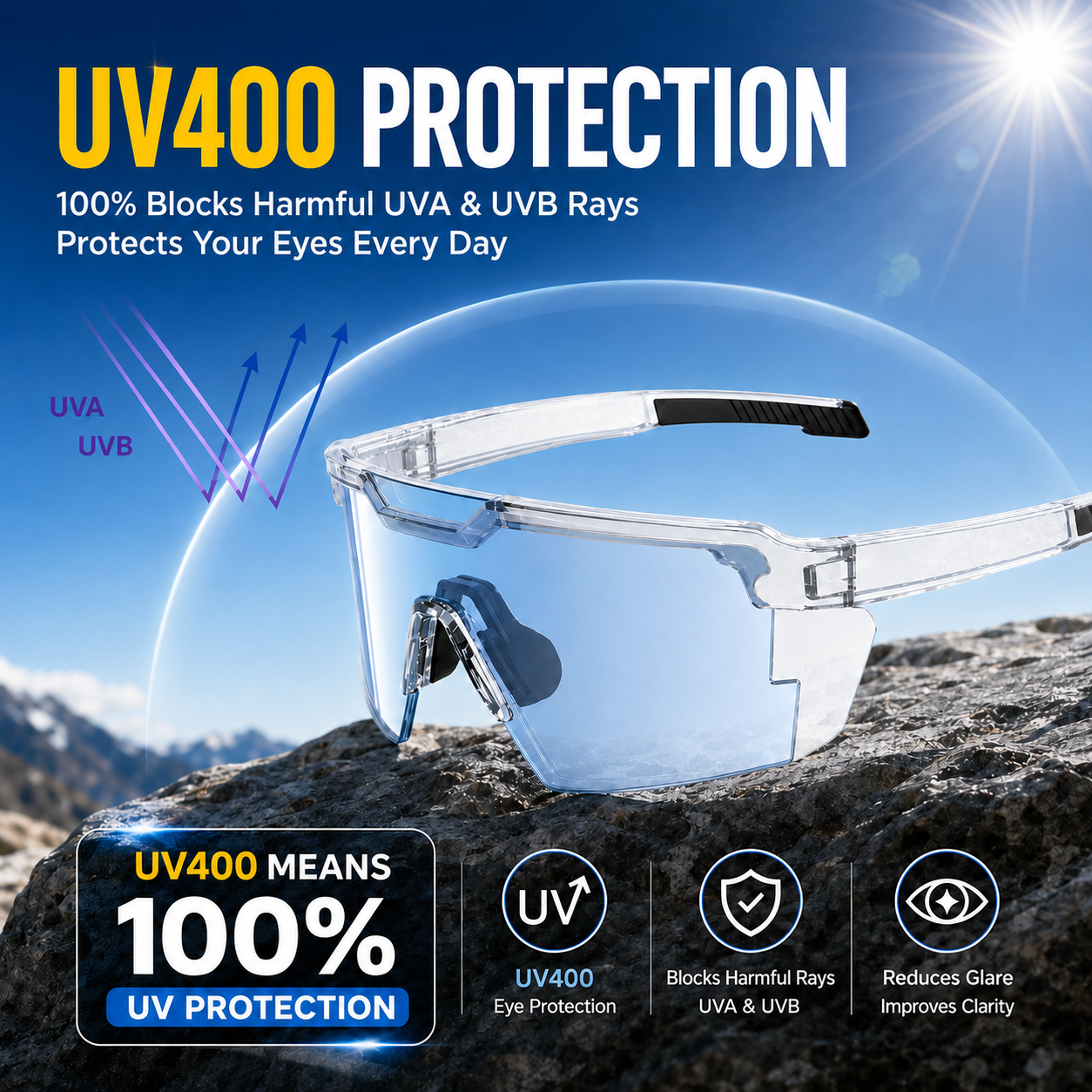 🔥49% OFF This Week Promotions🕶️UV400 Photochromic Polarized Safety Glasses – 🥇Impact Resistant Outdoor Sports & Work Eyewear✨